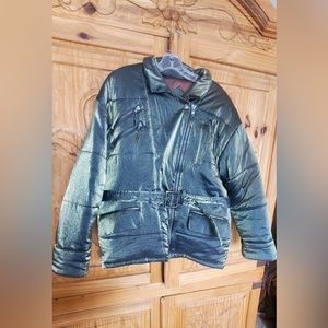 Metallic olive green Mulberry Street jacket!